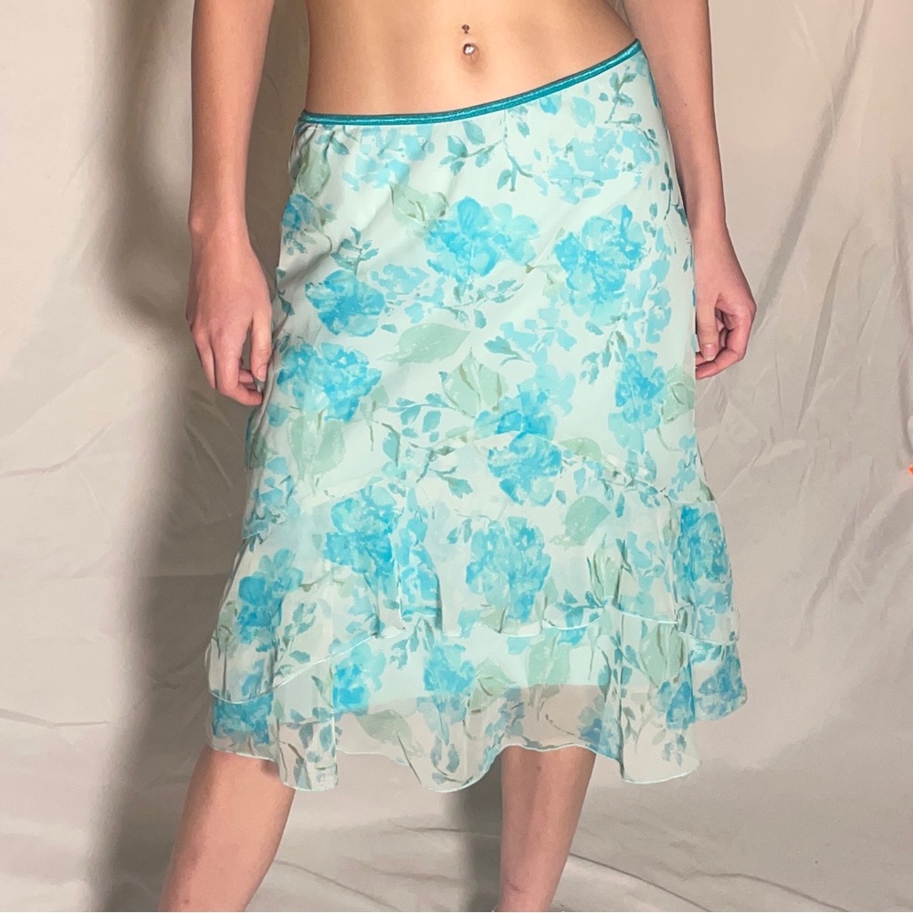 Floral Blue Skirt - Picture 3 of 6